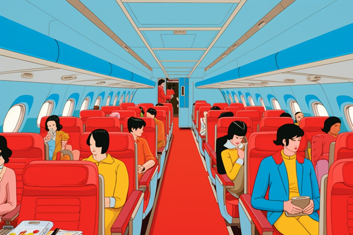 personnes dans un avion airbus