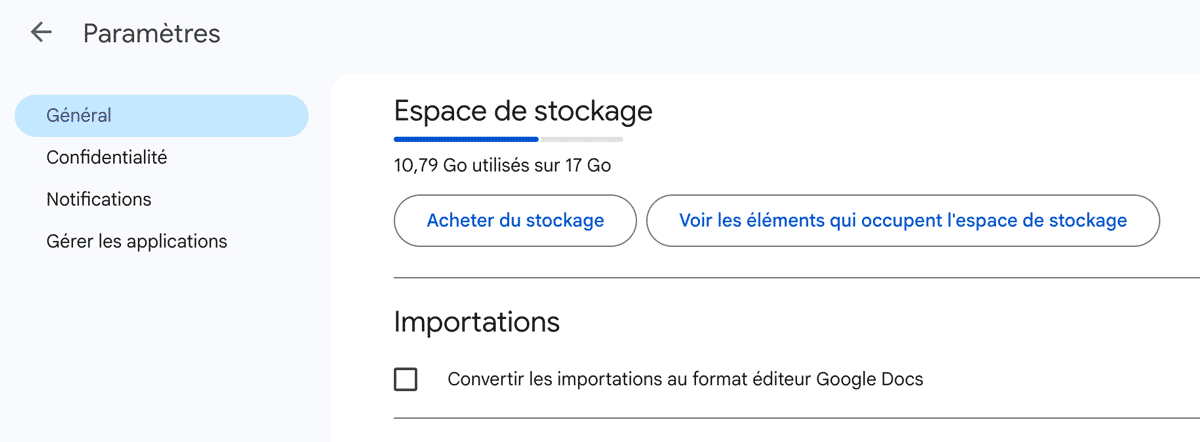 Convertir les importations au format éditeur Google Docs