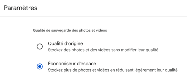 Économiseur d'espace Google Drive Photos