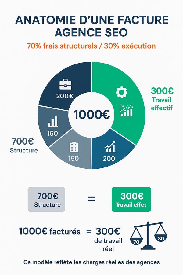 Anatomie d’une facture agence : 70% de frais structurels, 30% d’exécution