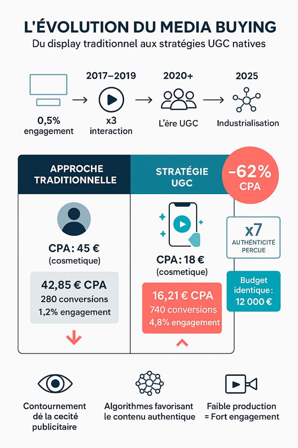 De l’achat média traditionnel aux stratégies UGC : pourquoi le contenu natif transforme les performances