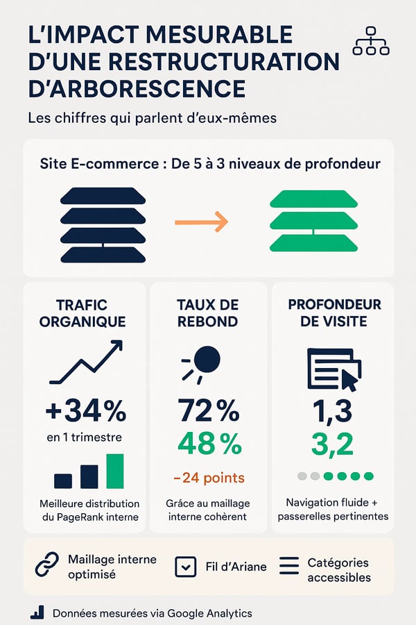 Impact mesurable : trafic, taux de rebond et profondeur de visite