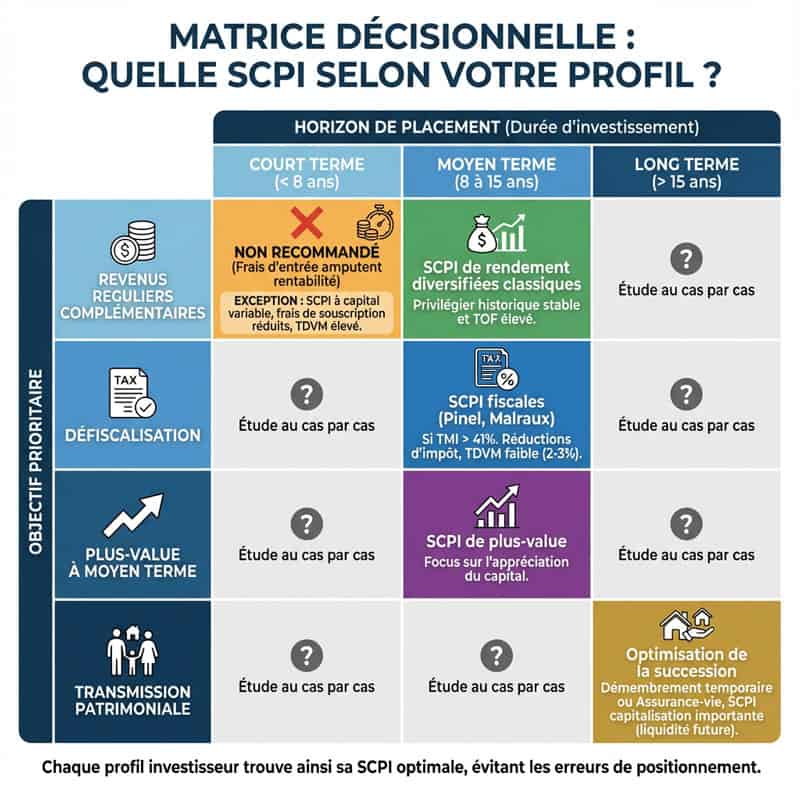 Matrice décisionnelle : quelle SCPI selon votre profil ?