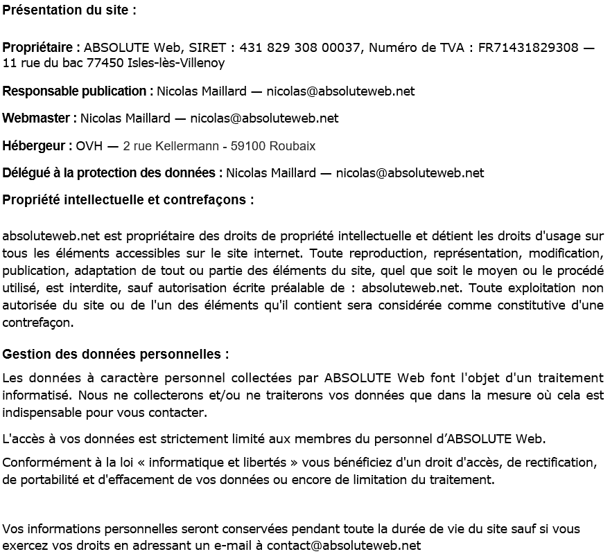 Mentions légales OVH